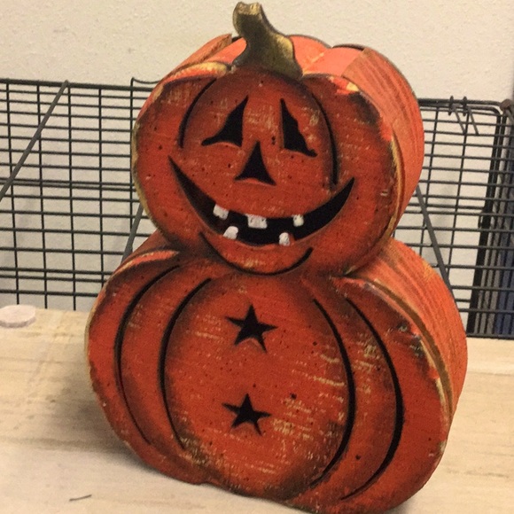 Other - Jack o lantern wooden decor Halloween party festival decor rustic cabin farmer’s